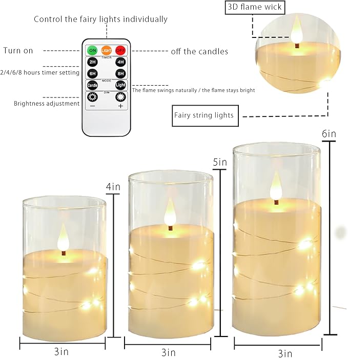 Trio de Velas LED + Vela Artesanal